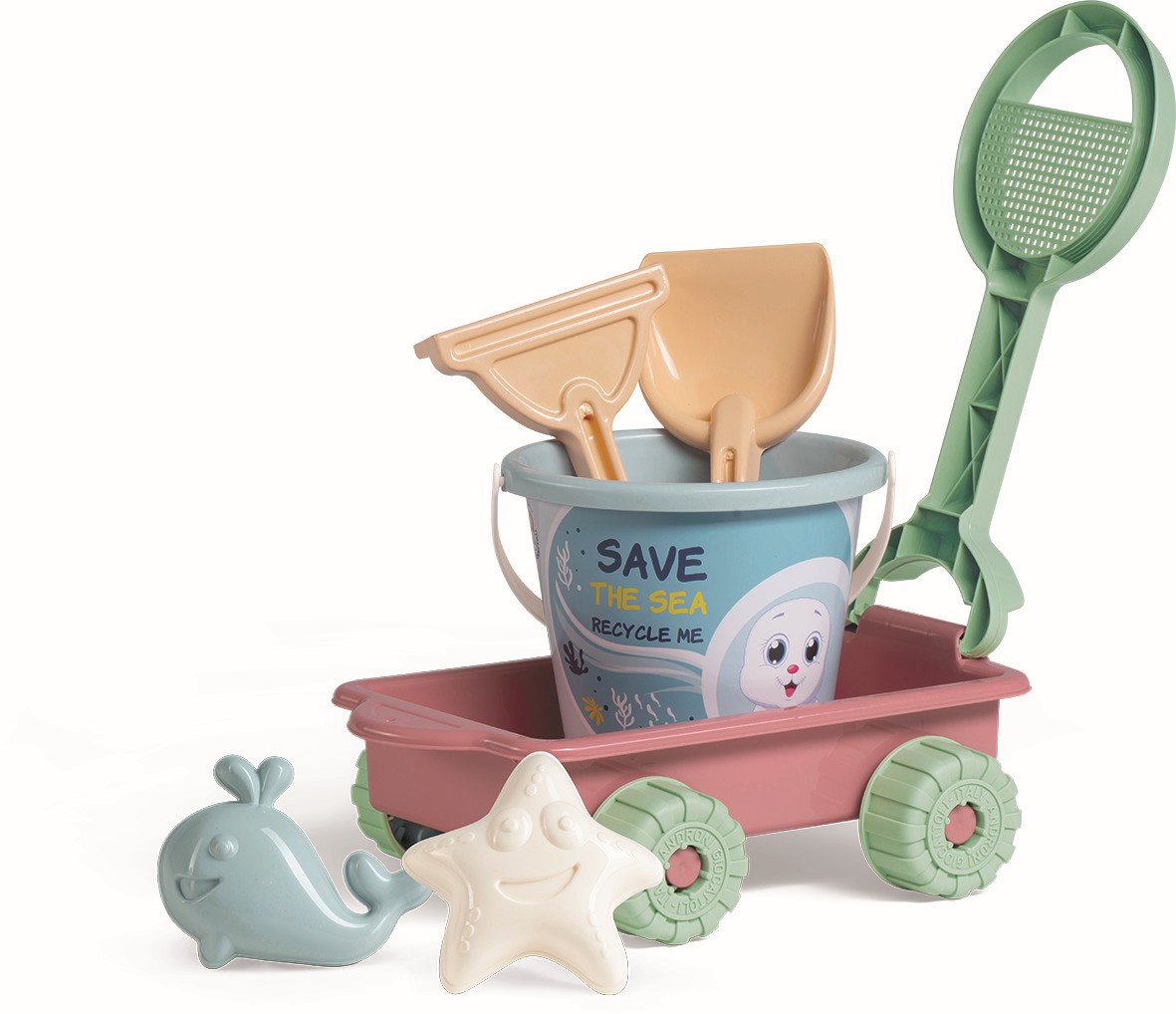 Androni RECYKLACE PASTEL Sada na písek oceán s vozíkem