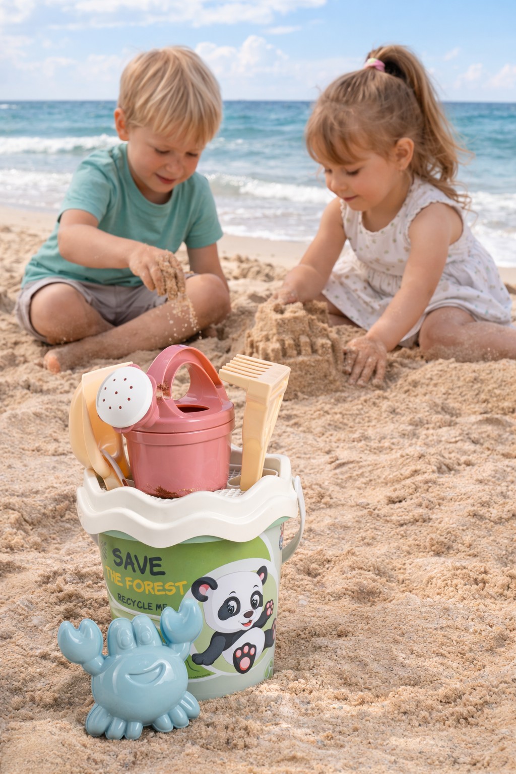 Androni RECYKLACE PASTEL Sada na písek les s konvičkou - střední