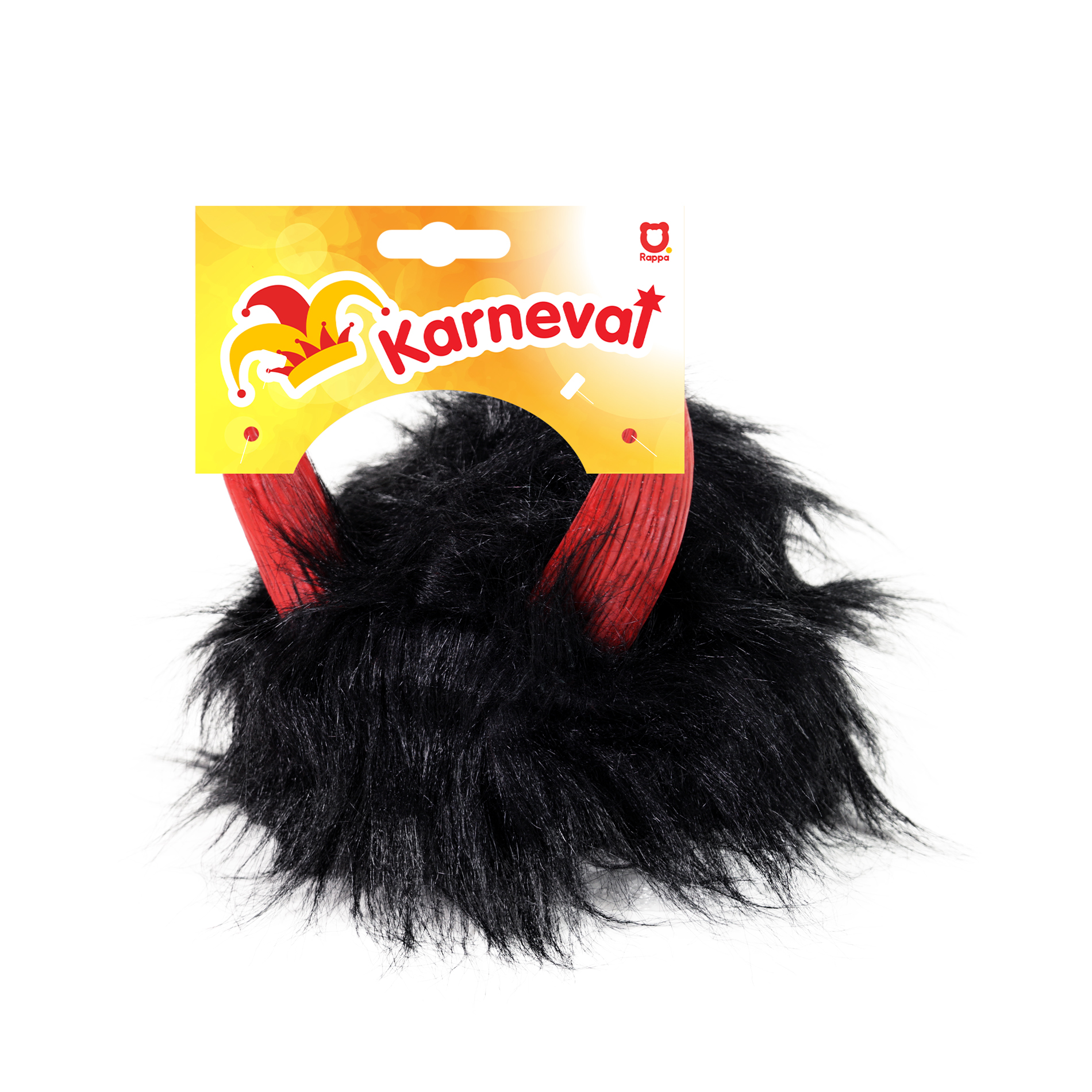 Paruka čert černá s rohy