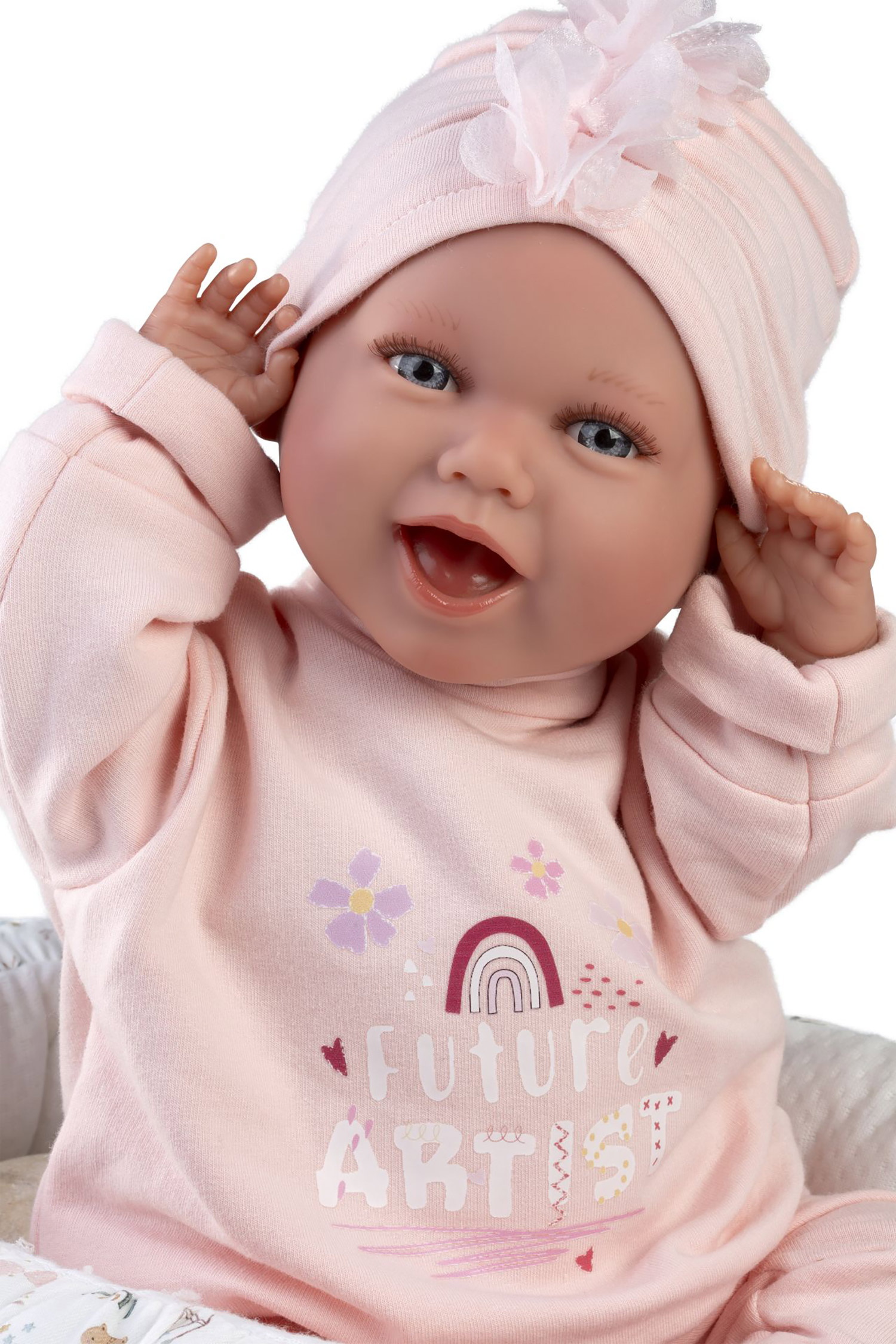 Llorens 74122 NEW BORN - realistická panenka miminko se zvuky a látkovým tělem - 42 cm