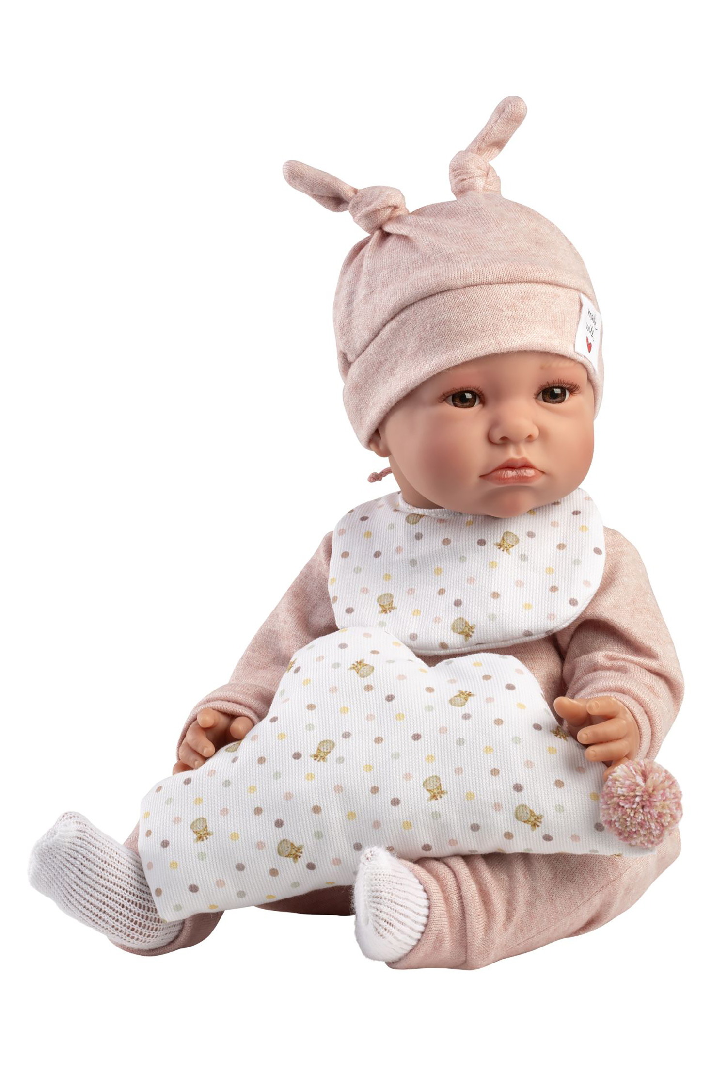 Llorens 74508 NEW BORN - realistická panenka miminko se zvuky a látkovým tělem - 45 cm