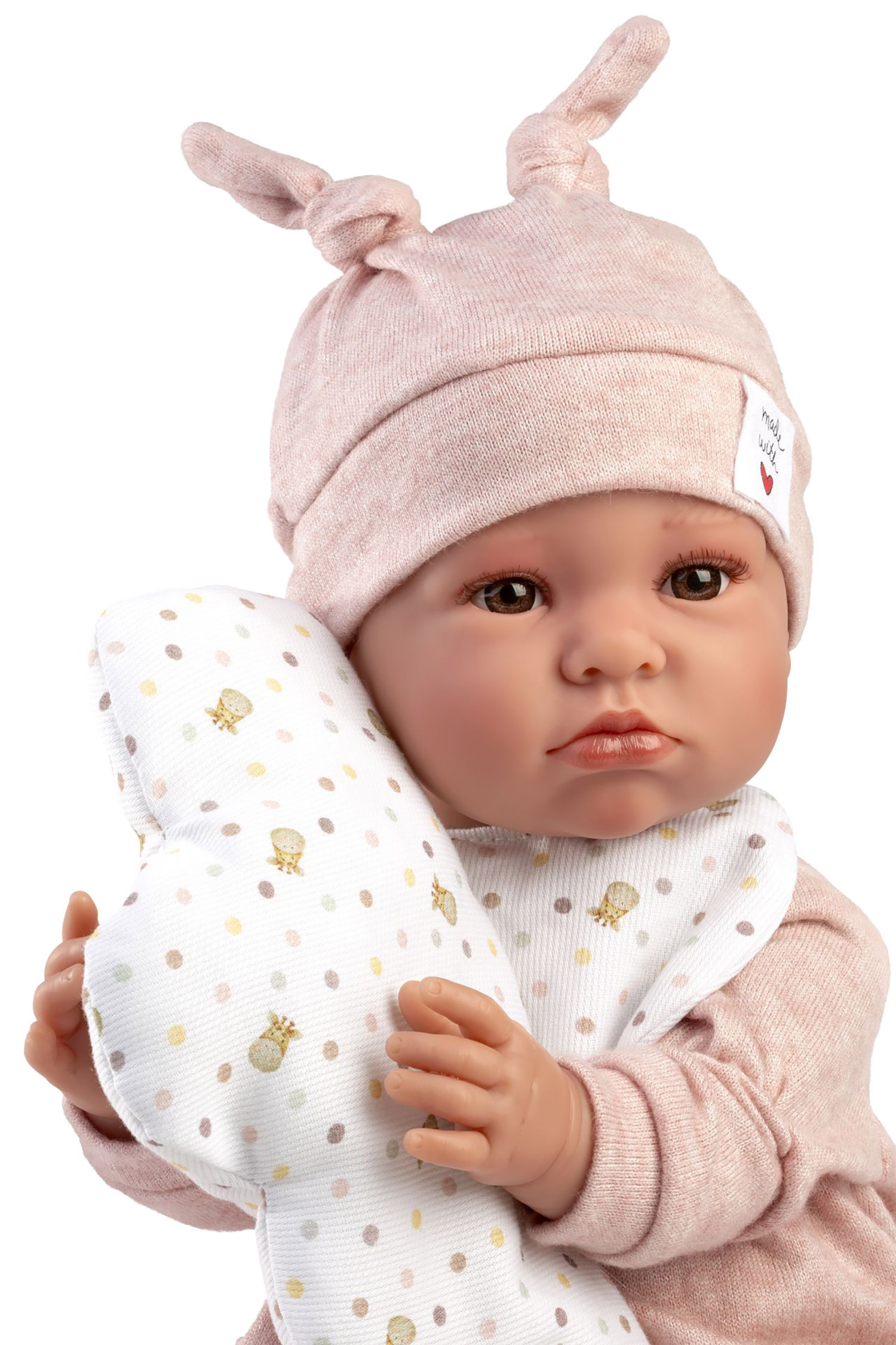 Llorens 74508 NEW BORN - realistická panenka miminko se zvuky a látkovým tělem - 45 cm