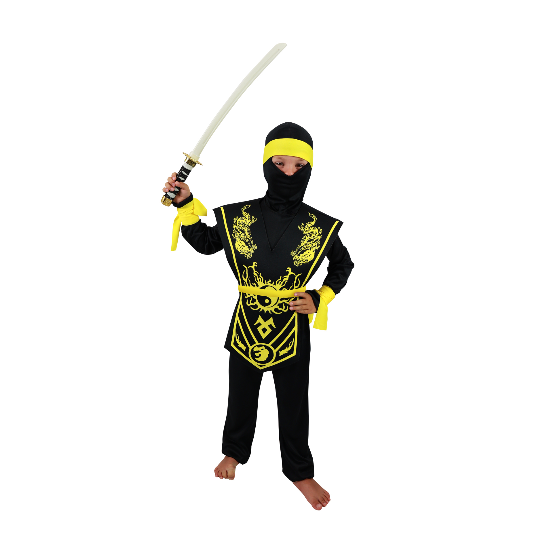 Dětský kostým žlutý ninja (S)