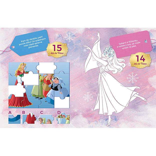Vánoční aktivity se samolepkami do oken Disney Princezny