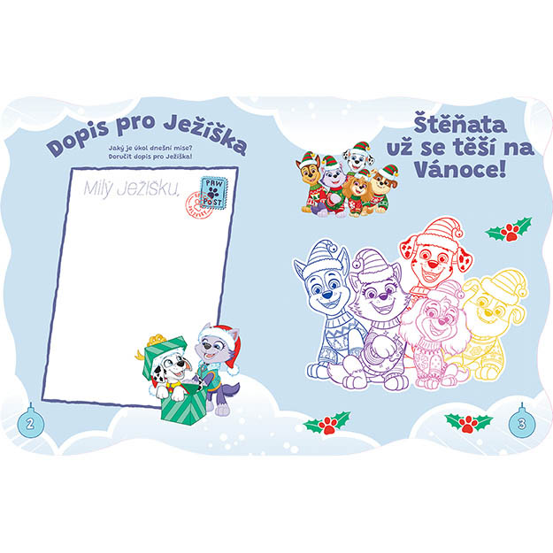 Vánoční omalovánky se samolepkami Paw Patrol/Tlapková Patrola