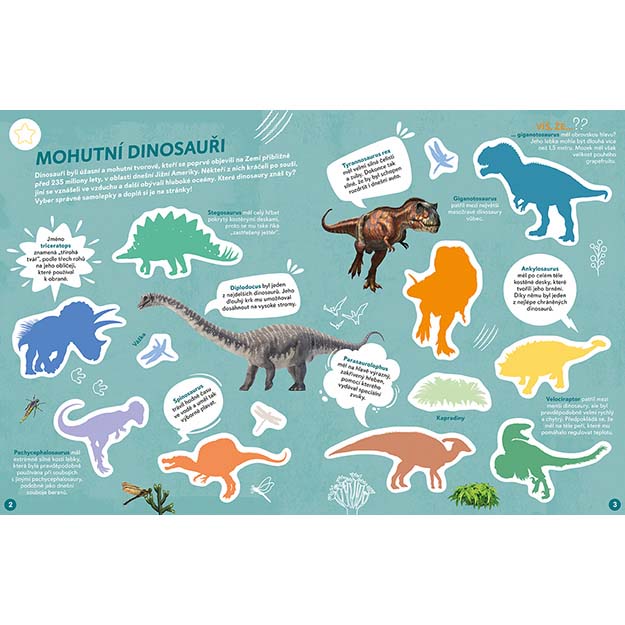 Poznávací samolepková knížka Dinosauři