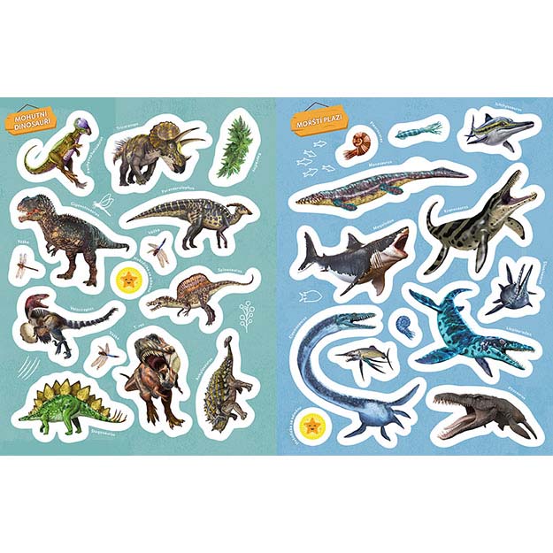 Poznávací samolepková knížka Dinosauři
