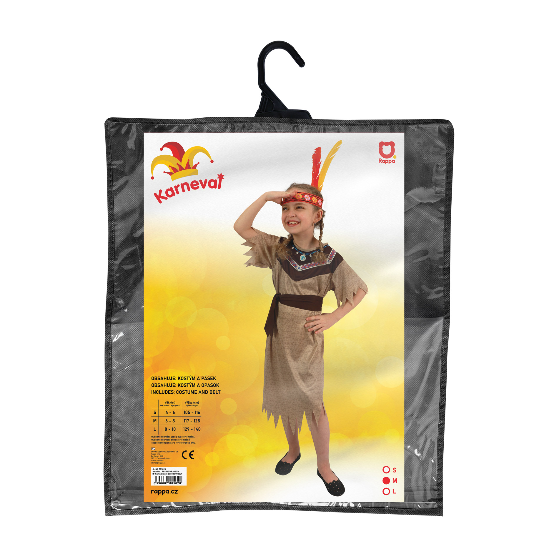 Dětský kostým Indiánka s páskem (M)