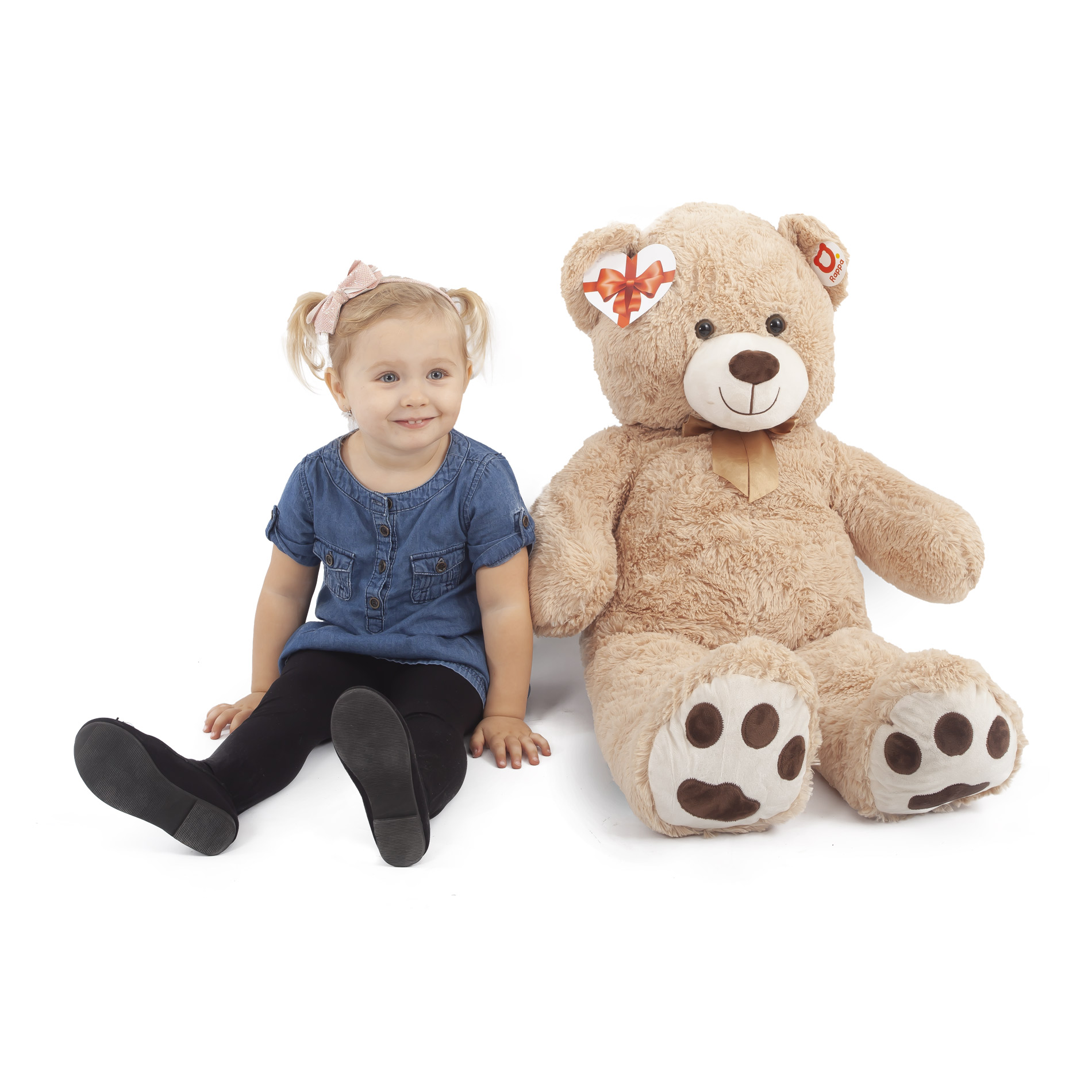 Velký plyšový medvěd Fido světle hnědý s visačkou 100 cm