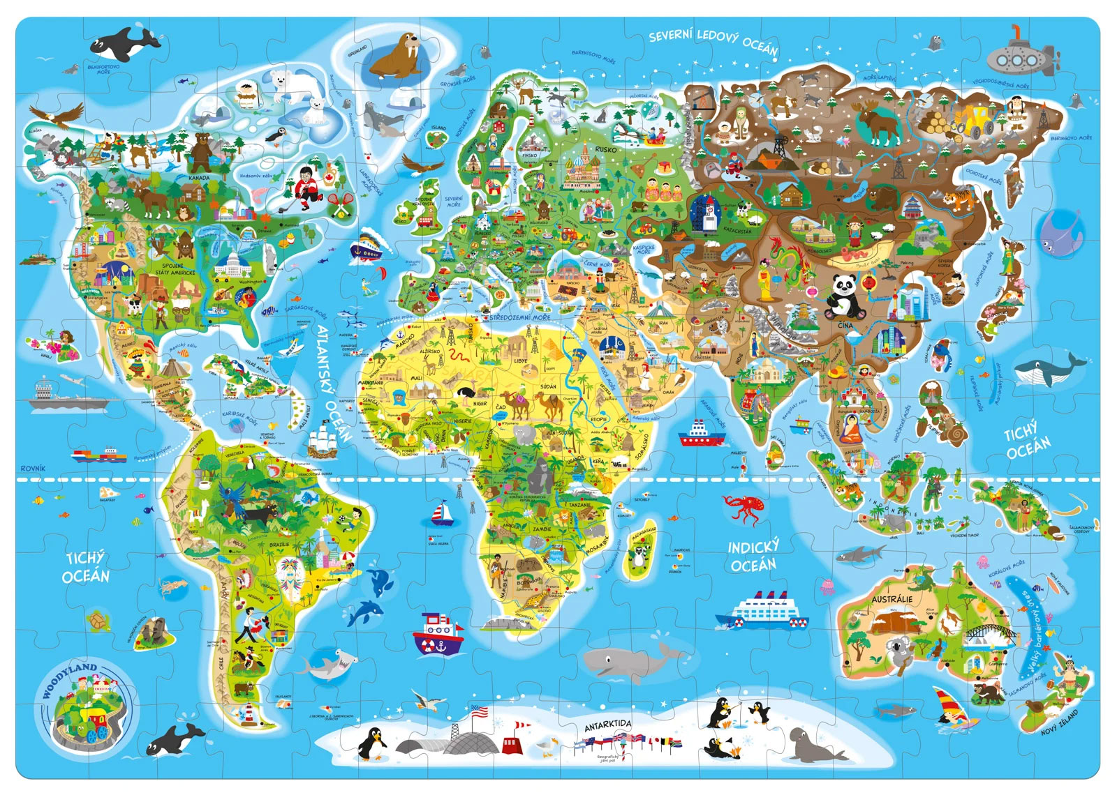 Puzzle - Mapa světa 160 ks – CZ