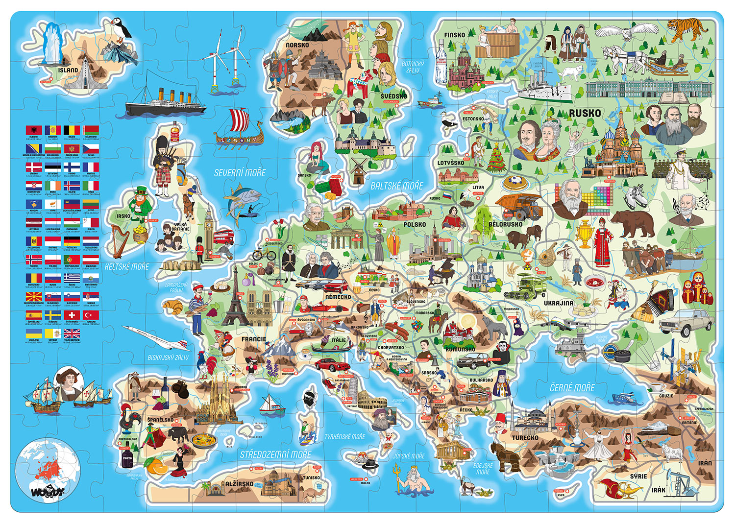 Puzzle - Mapa Evropy 160 ks - CZ
