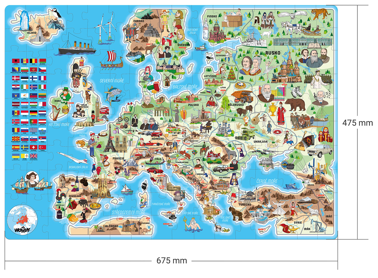 Puzzle - Mapa Evropy 160 ks - CZ