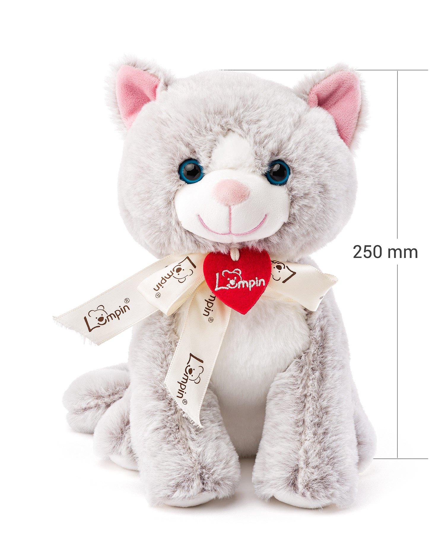 Kočka Jacqueline světle šedá 25 cm