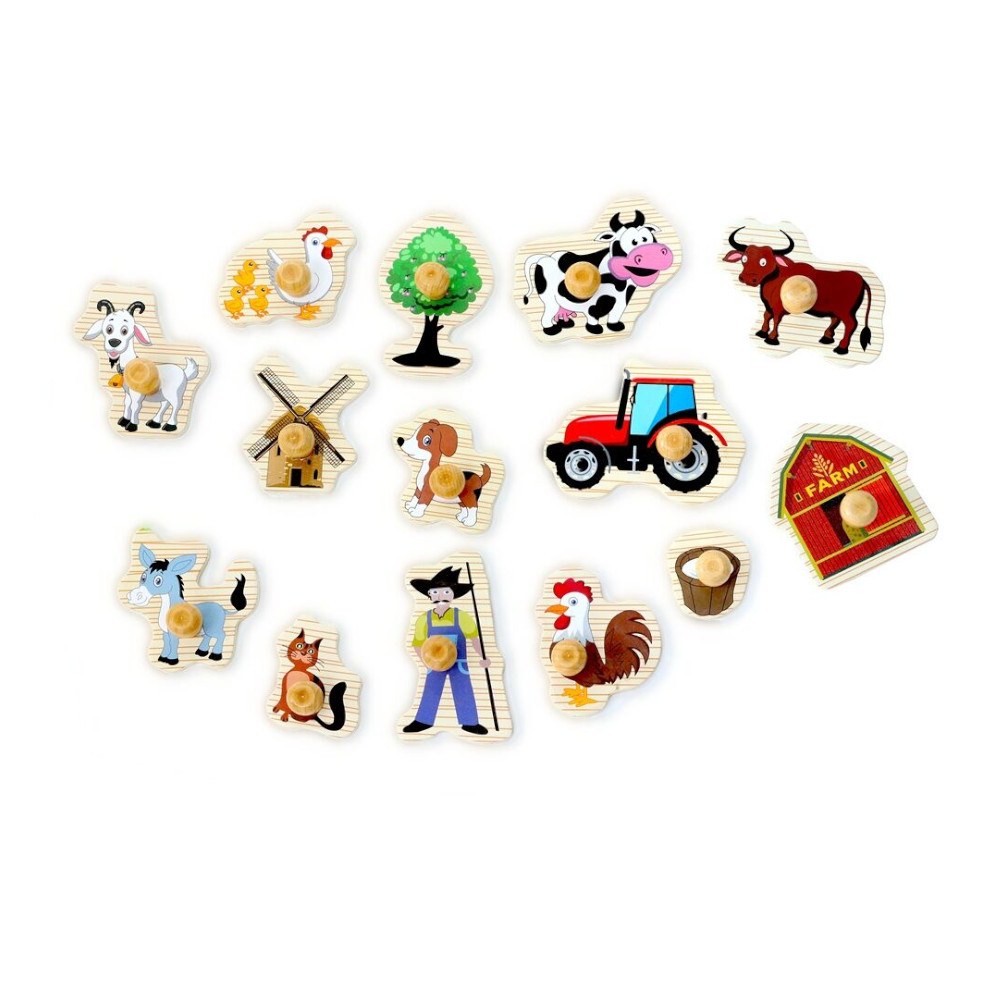 2Kids Toys Dřevěné puzzle Farma 14 dílků